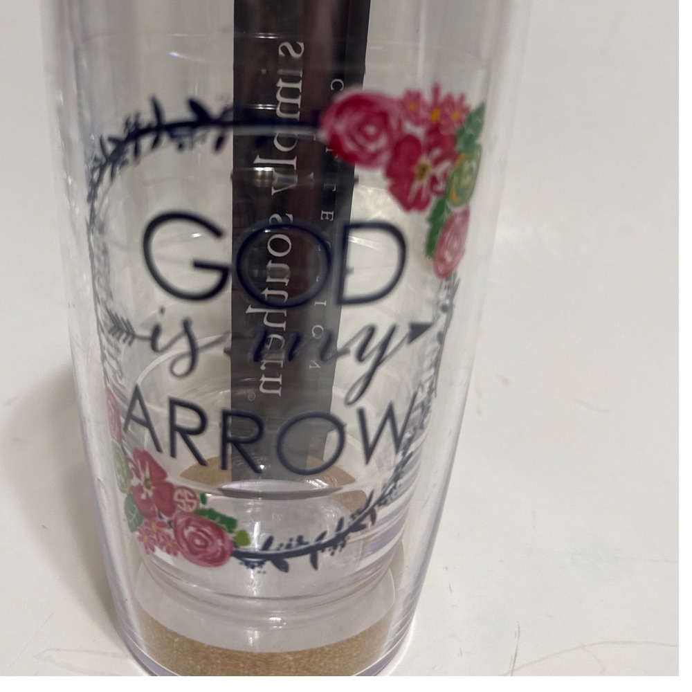 Simply Southern Tervis Tumbler 16oz God Is My Arrow Floral Clear Insulated Cup